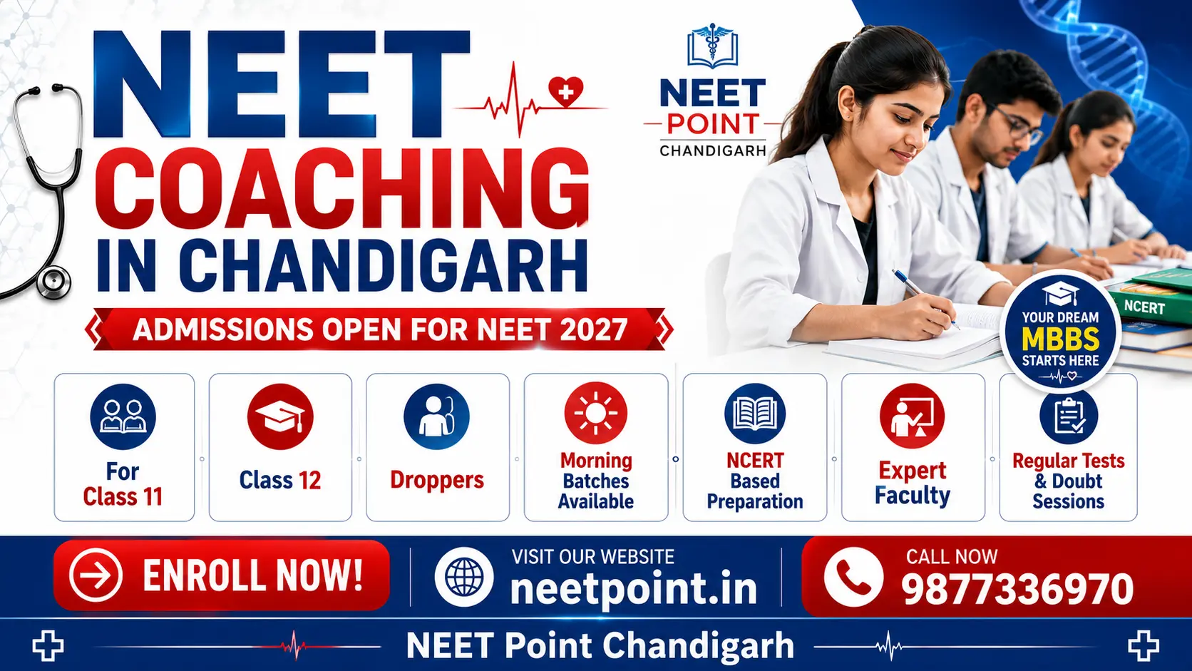 NEET Coaching in Chandigarh for Droppers, Class 11 & 12 Students