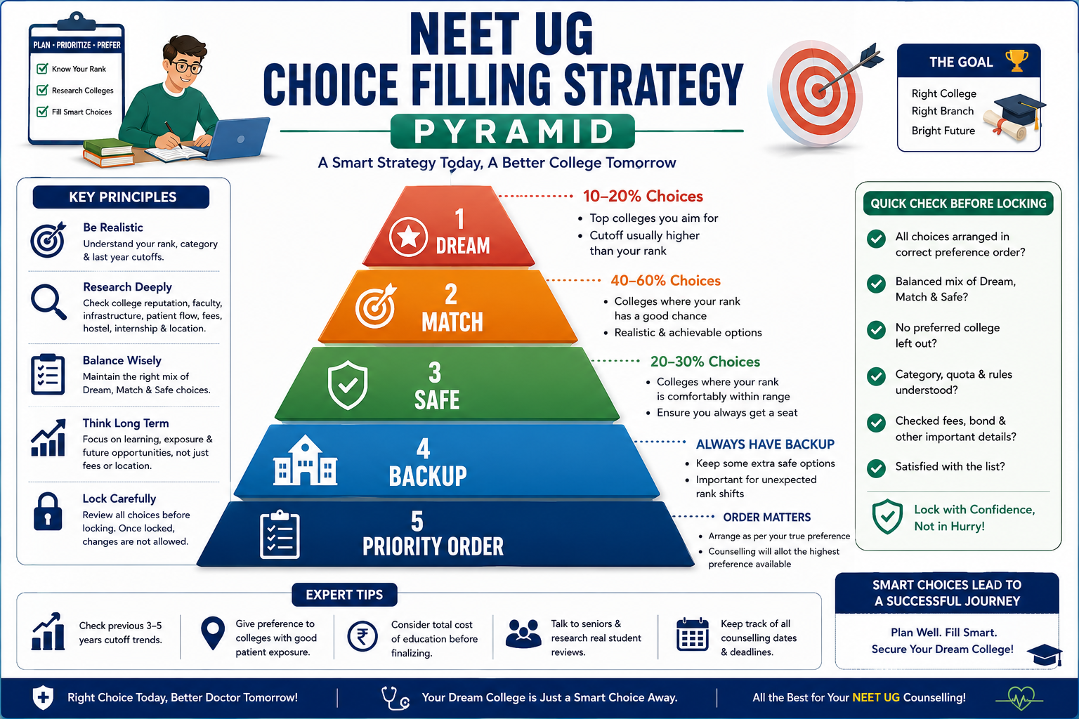 NEET UG Choice Filling Strategy Pyramid
